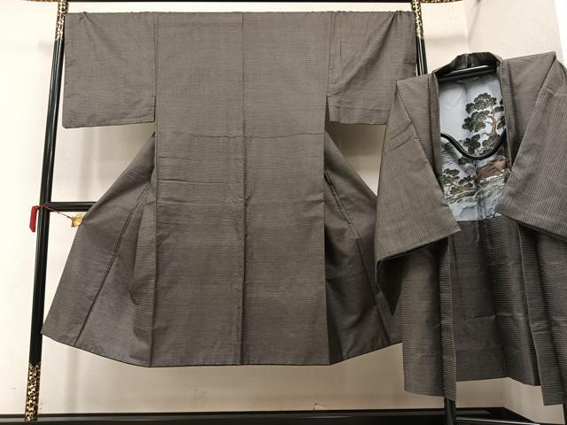 平和屋着物●男性　本場大島紬　アンサンブル　総詰め　正絹　逸品　AAAY5931ph