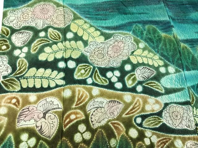 平和屋着物○訪問着 襲ね絞り 辻が花 暈し染め 金通し地