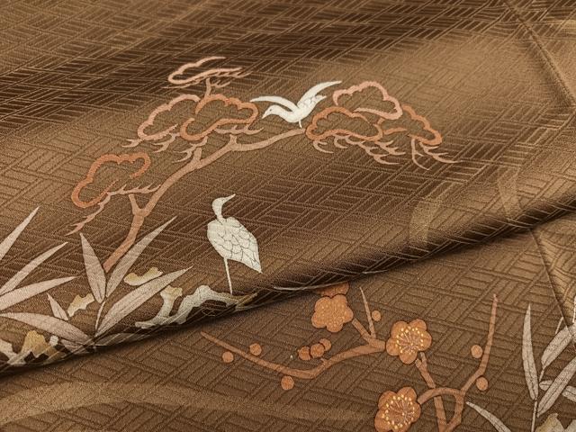 平和屋着物○訪問着 刺繍 松竹梅 千鳥 金彩 正絹 逸品 DAAZ7412ud