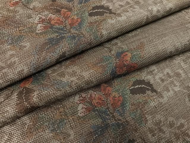 平和屋着物●本場大島紬　カタス9マルキ　枝花文　正絹　逸品　AAAY5960ph