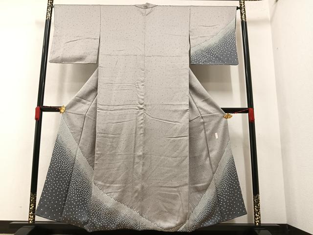 平和屋着物●訪問着　作家物　霞鹿の子文　正絹　逸品　AAAY5974ph