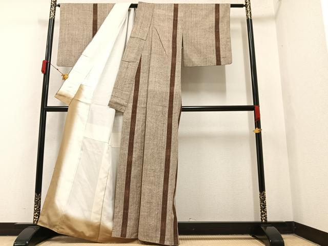 平和屋着物○上質な紬 間道 正絹 逸品 AAAY5981ph 平和屋着物□