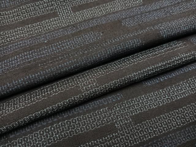 平和屋着物●結城紬　80亀甲　エ霞文　正絹　逸品　未使用　AAAY5990ph