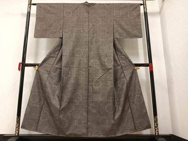 平和屋着物○本場大島紬 カタス7マルキ 地空き 舞蝶文 正絹 逸品