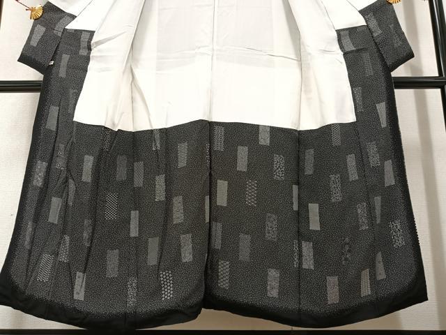 平和屋着物●小紋師　北原寿永　江戸小紋　100柄　寄せ小紋柄　黒地　さが美扱い　正絹　逸品　AAAY6292ph 平和屋着物○小紋師 北原寿永 江戸小紋 100柄 寄せ小紋柄