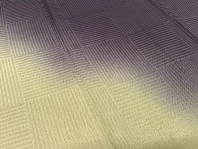 平和屋着物○訪問着 変わり市松文 暈し染め 正絹 逸品 AAAY6401zg