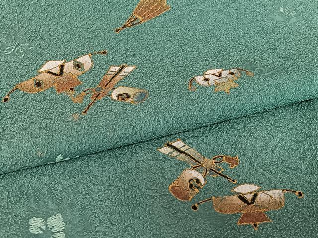 平和屋着物●訪問着　作家物　龍児　かかし　カカシ　金彩　ロング丈　正絹　逸品　AAAY6425zg 平和屋着物○訪問着 作家物 龍児 かかし カカシ 金彩 ロング丈 正絹