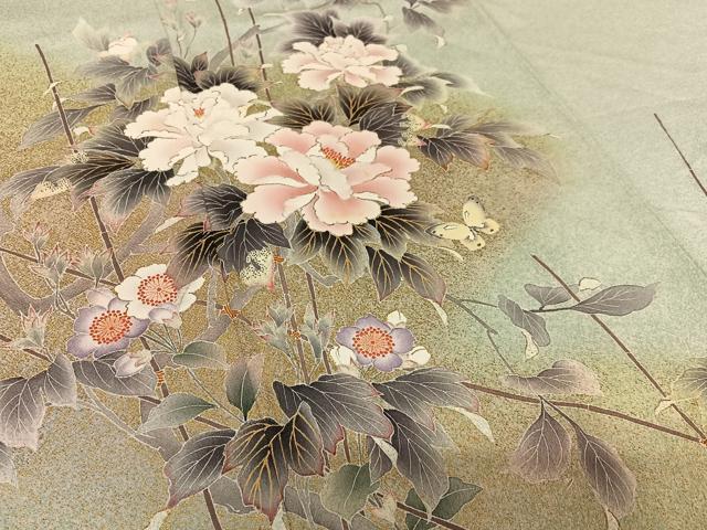 平和屋着物○京友禅 光永正美 訪問着 花蝶文 暈し染め