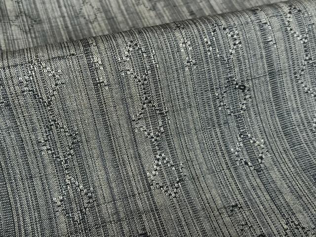 平和屋着物○上質な紬 花織 菱文 正絹 逸品 AAAY6466zg