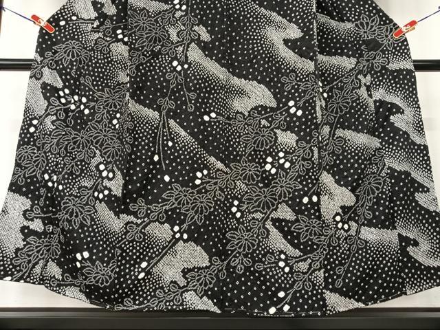 平和屋着物○訪問着 刺繍 三日月 黒地 正絹 逸品 AABD1099ck 平和屋着物○