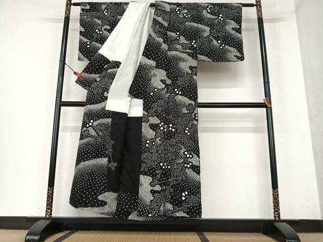 ［1216］訪問着 美品 草花道長文 絞り 黒地 逸品 正絹 着物 袷 1216］訪問着 美品 草花道長文 絞り 黒地 逸品 正絹 着物 袷 - メルカリ