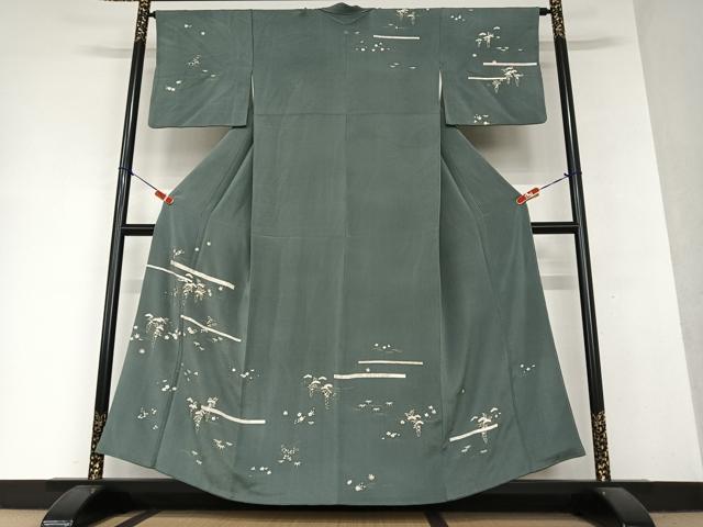 平和屋着物●訪問着　松竹梅　金銀彩　鬼しぼ縮緬　正絹　逸品　AAAY6506zg