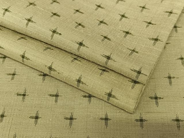 平和屋着物●上質な紬　十字絣文様　正絹　逸品　AAAY6523zg