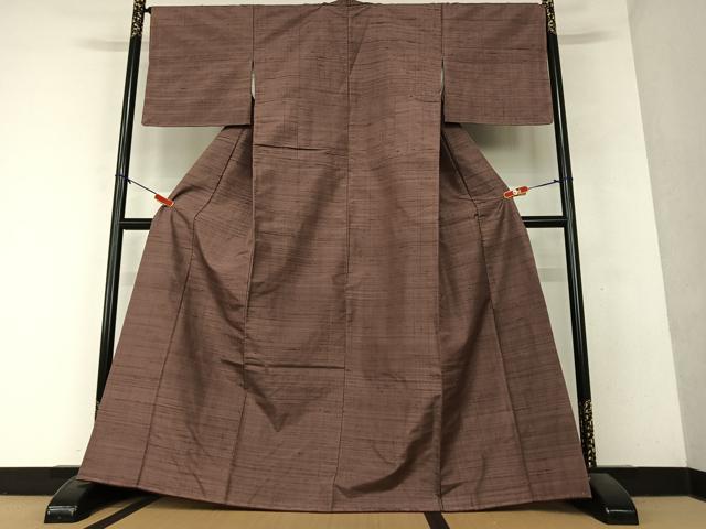 平和屋着物○上質な色無地 紫鳶色 正絹 逸品 未使用 AAAZ3797ck