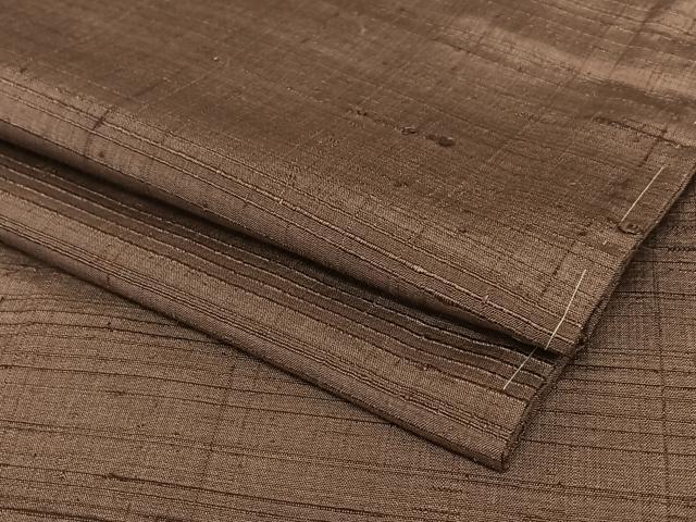 平和屋着物●上質な紬　色無地　紫鳶色　正絹　逸品　AAAY6524zg