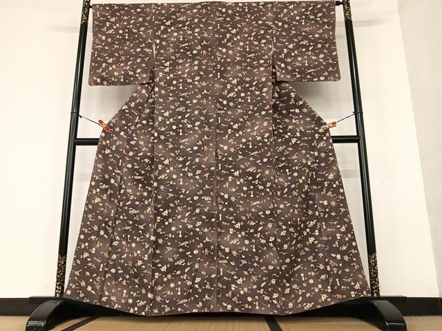 平和屋着物○上質な小紋 玩具文 暈し染め 正絹 逸品 AAAY6526zg