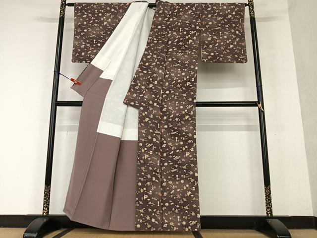 平和屋着物●上質な小紋　縞　正絹　逸品　CAAS7352yc 平和屋着物○上質な小紋 縞 正絹 逸品 CAAS7352yc