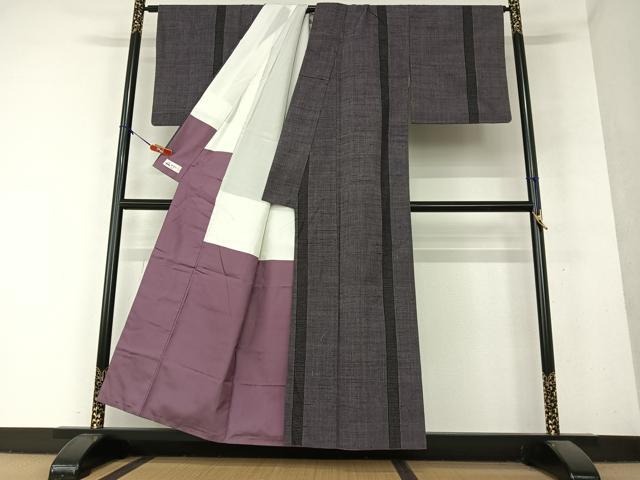 平和屋着物○結城紬 奥順 はたおり娘 草花間道 やまと誂