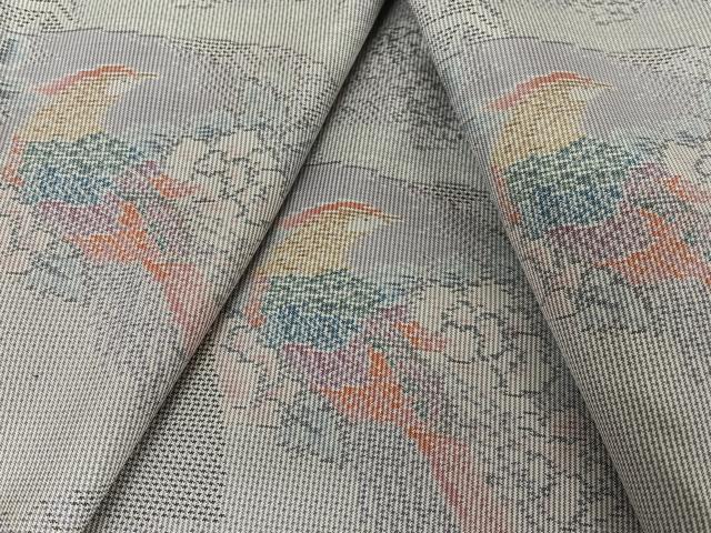 平和屋着物●本場大島紬　白大島　一元7マルキ　総絣　地紙鳳凰花文　正絹　逸品　AAAY6542zg