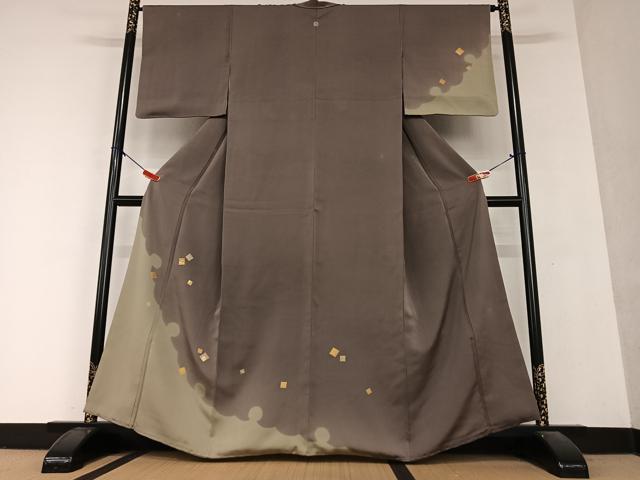 平和屋着物●訪問着　竹屋町刺繍　箔散らし　暈し染め　金彩　正絹　逸品　AAAY6561zg
