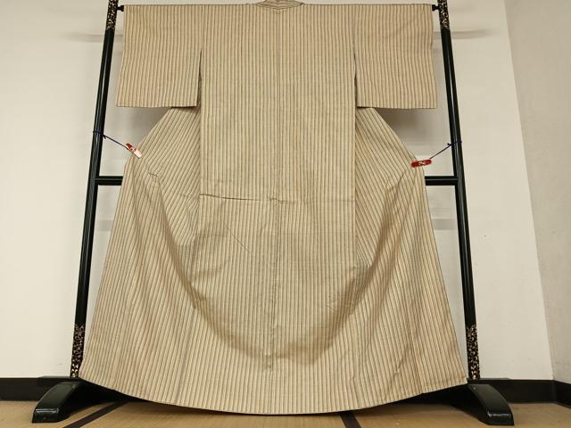 平和屋着物○上質な紬 縞 正絹 逸品 AAAY6562zg