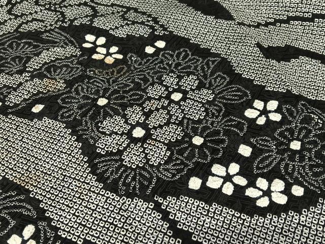 平和屋着物○訪問着 道長花文 黒地 さが美扱い 正絹 逸品 AAAW9281zg