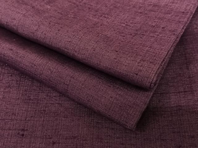 平和屋着物●上質な紬　色無地　紫鳶色　正絹　逸品　AAAY6587zg