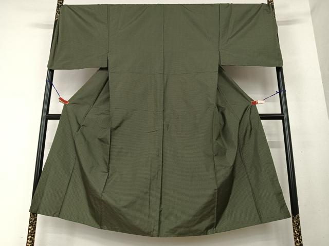 平和屋着物●男性　本場大島紬　アンサンブル　格子　キングサイズ　正絹　逸品　AAAY6591zg