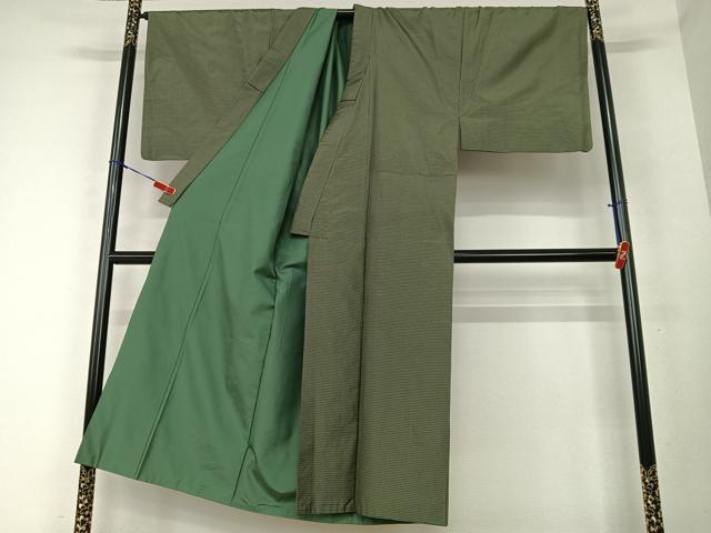 平和屋着物●男性　本場大島紬　アンサンブル　格子　キングサイズ　正絹　逸品　AAAY6591zg