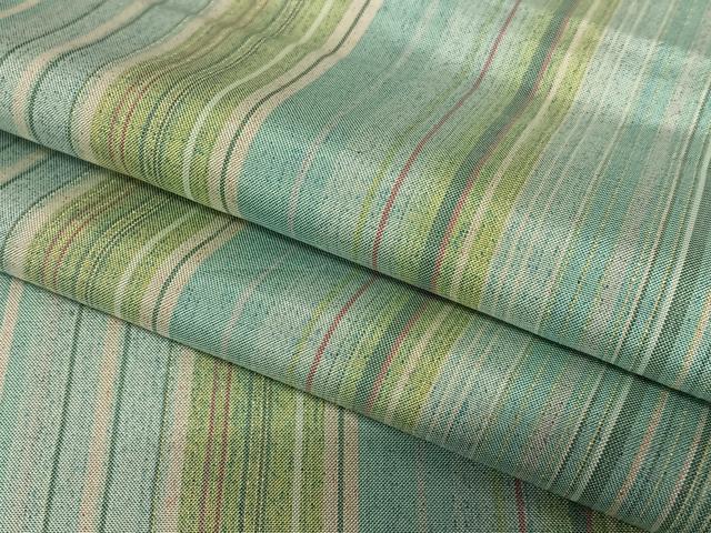 平和屋着物●本場縞大島紬　金糸　正絹　逸品　未使用　AAAY6596zg