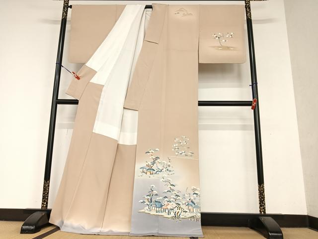 平和屋着物○本加賀友禅作家 芦原敏成 訪問着 松竹梅風景文 暈