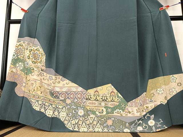 平和屋着物○訪問着 作家物 道長更紗花文 金彩 正絹 逸品 AAAY6640zg