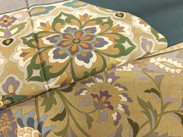 平和屋着物○訪問着 作家物 道長更紗花文 金彩 正絹 逸品 AAAY6640zg