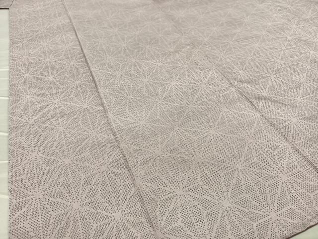 平和屋着物○結城紬 麻の葉文様 正絹 逸品 AAAY6657zg