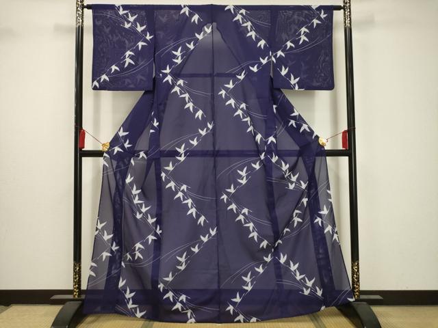 平和屋着物＊夏物 小紋 紗 吉祥文 洗える着物 CAAW9916gh