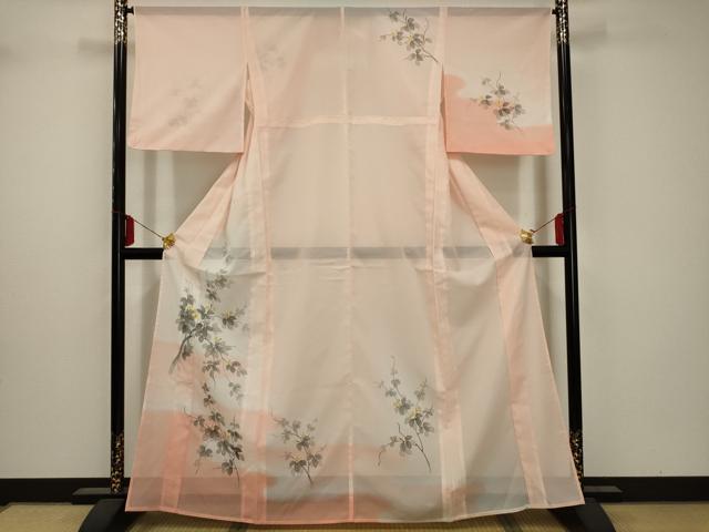 平和屋着物●訪問着　飛鶴雪輪花文　蛍暈し　金彩　正絹　逸品　DAAV1099tw 平和屋着物○訪問着 飛鶴雪輪花文 蛍暈し 金彩 正絹