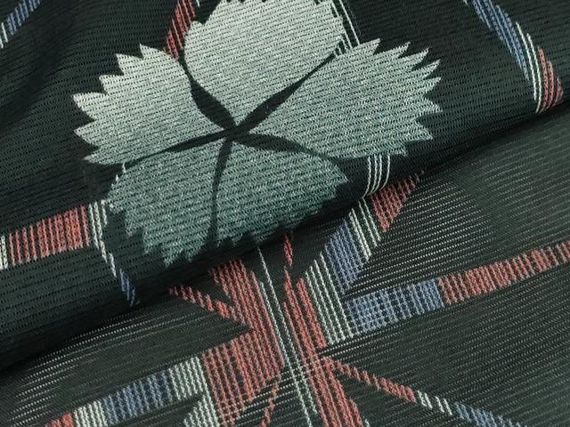 平和屋着物＊夏物 小紋 絽 横縞 暈し染め 正絹 逸品 AAAY2956fy