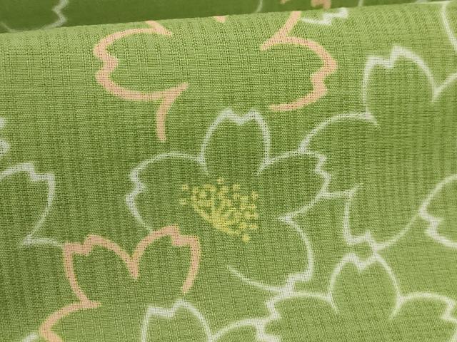 平和屋着物□極上 夏物 小紋・浴衣兼用 舞花文 和風館 セオアルファ 洗える