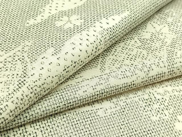 平和屋着物▽本場大島紬　白大島　単衣　籬花文　正絹　逸品　AAAY7258jh