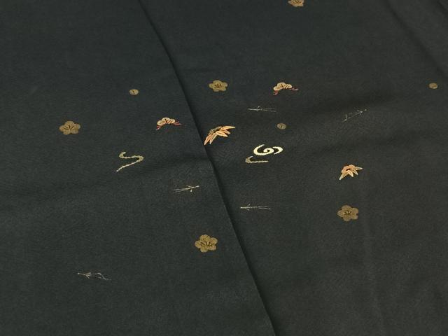 平和屋着物▽訪問着 単衣 刺繍 吹き寄せ文 金彩 正絹 逸品 AAAY7269jh