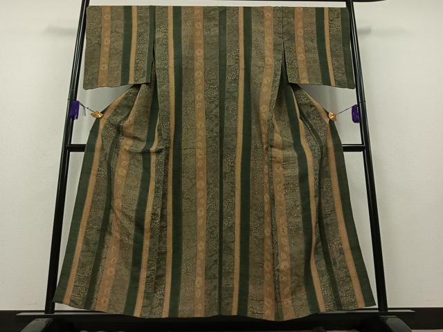 平和屋本店□極上 伝統工芸士 七代目 吉澤与市 紬 単衣