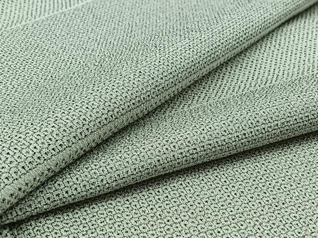 平和屋着物▽本塩沢　単衣　110亀甲　横段文　正絹　逸品　AAAY7279jh