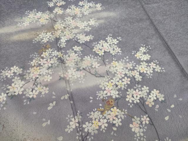 平和屋着物○訪問着 枝桜文 暈し染め 金彩 やまと誂製