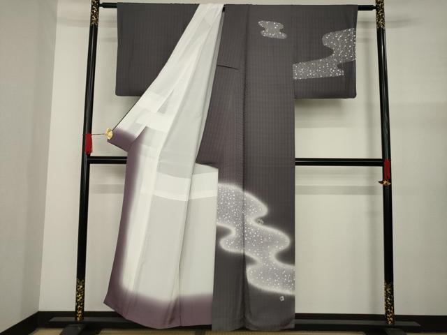 平和屋着物○訪問着 刺繍 流水花文 金糸 正絹 逸品 AAAY7328ck