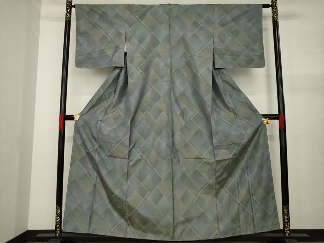 平和屋着物●本場大島紬　格子　正絹　逸品　AAAY7330ck