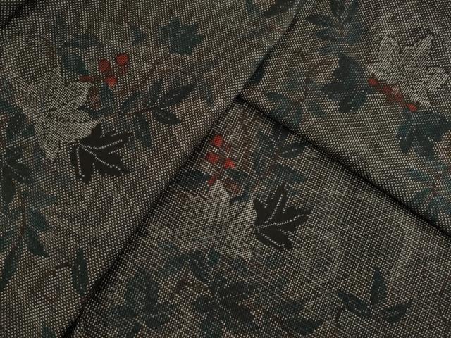 平和屋着物●本場大島紬　カタス7マルキ　流水枝花文　正絹　逸品　未使用　AAAY7332ck