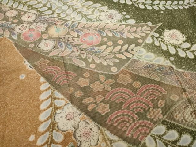 平和屋着物○豪華振袖 辻が花 鬘帯花文 暈し染め 金彩 正絹