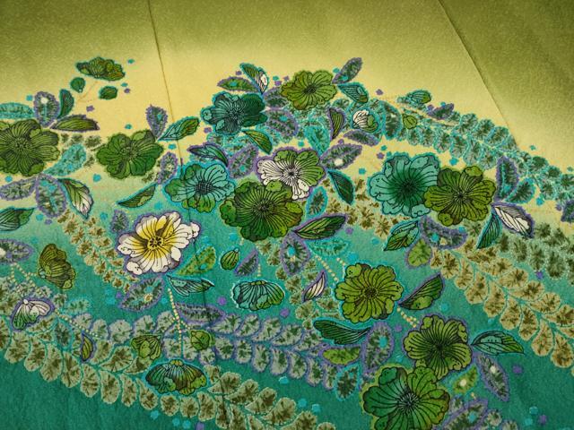 平和屋着物●訪問着　作家物　辻が花　舞花文　正絹　逸品　AAAY7398ck 平和屋着物○訪問着 作家物 辻が花 舞花文 正絹 逸品 AAAY7398ck