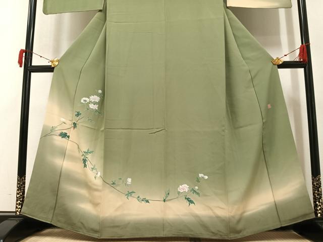 平和屋着物○訪問着 友禅 作家物 枝花文 暈し染め 正絹
