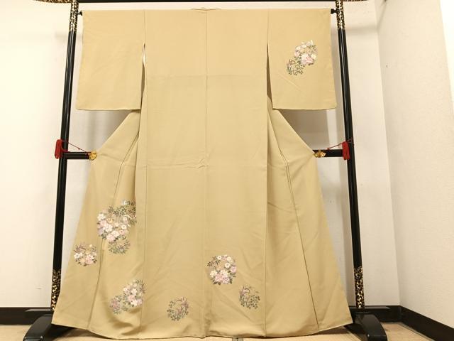 平和屋着物●訪問着　友禅　花蝶文　正絹　逸品　AAAY7904ph